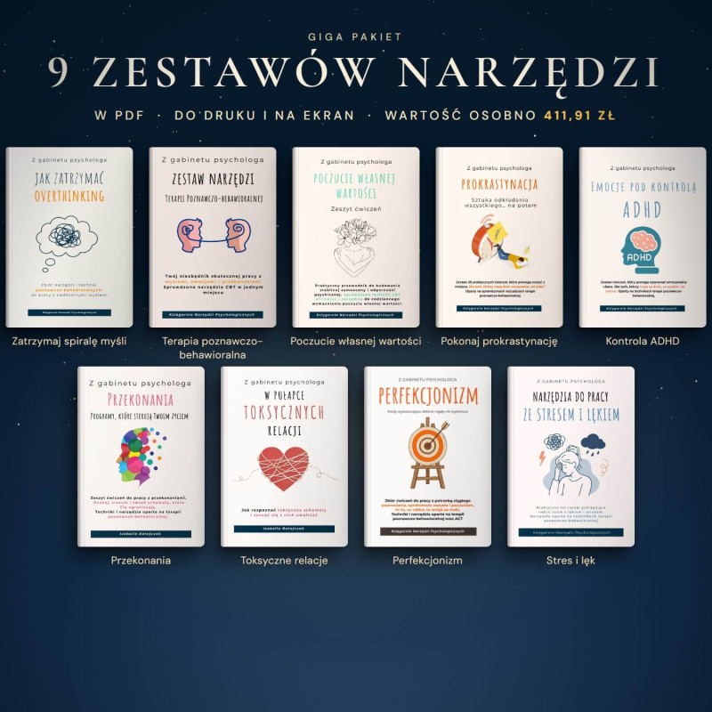 Giga Pakiet: 9 zestawów narzędzi psychologicznych i 15 medytacji