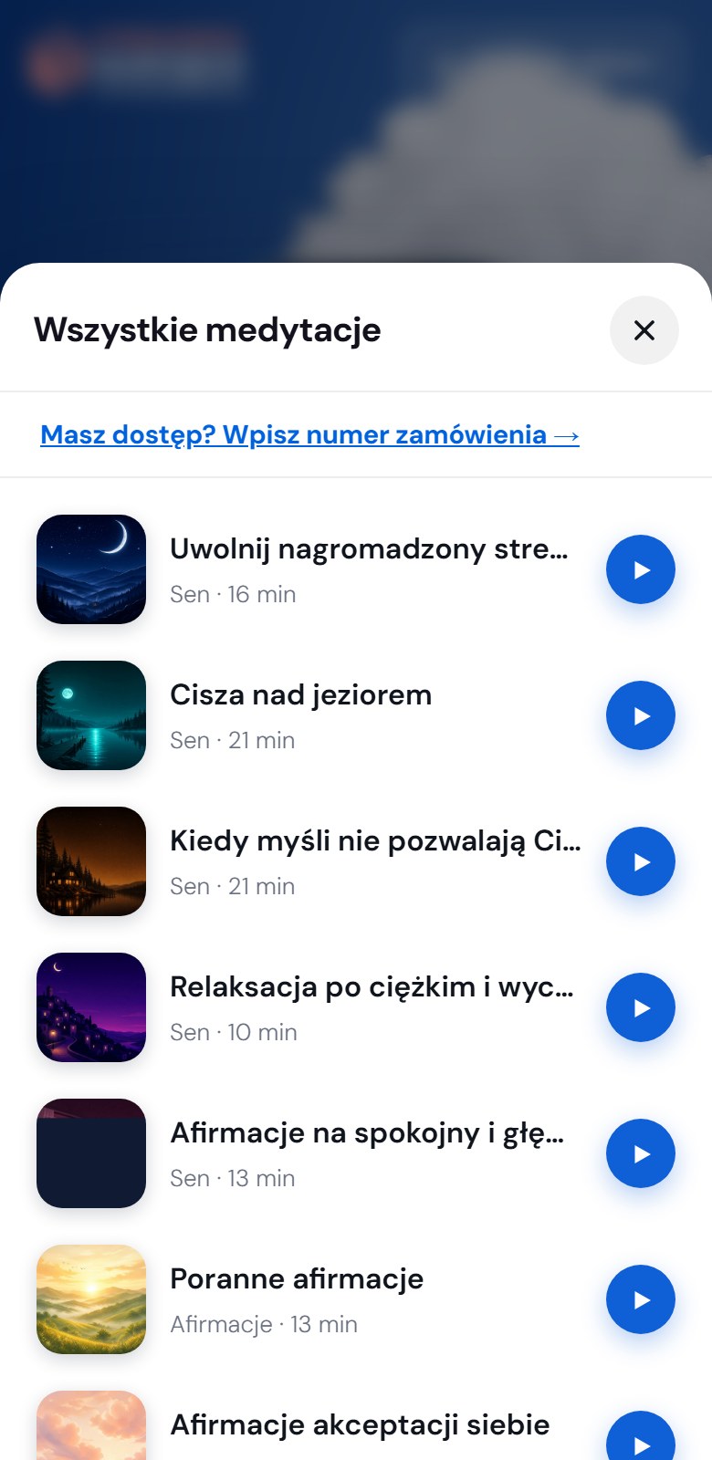 Lista medytacji